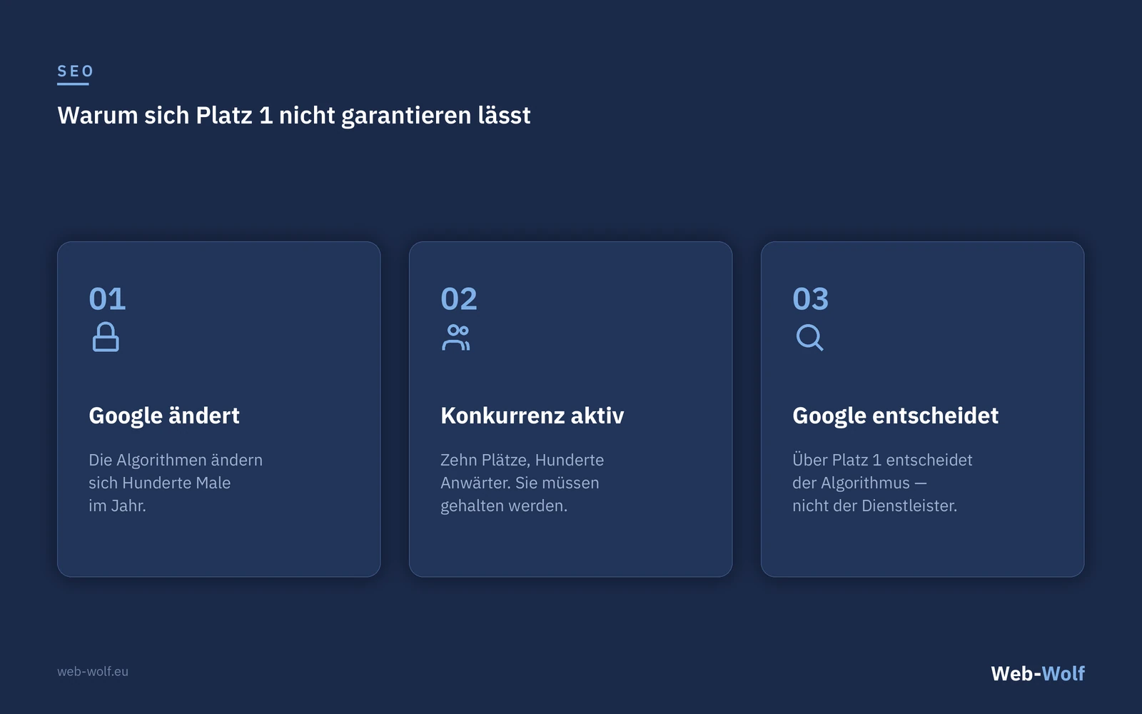 Warum sich Platz 1 nicht garantieren lässt