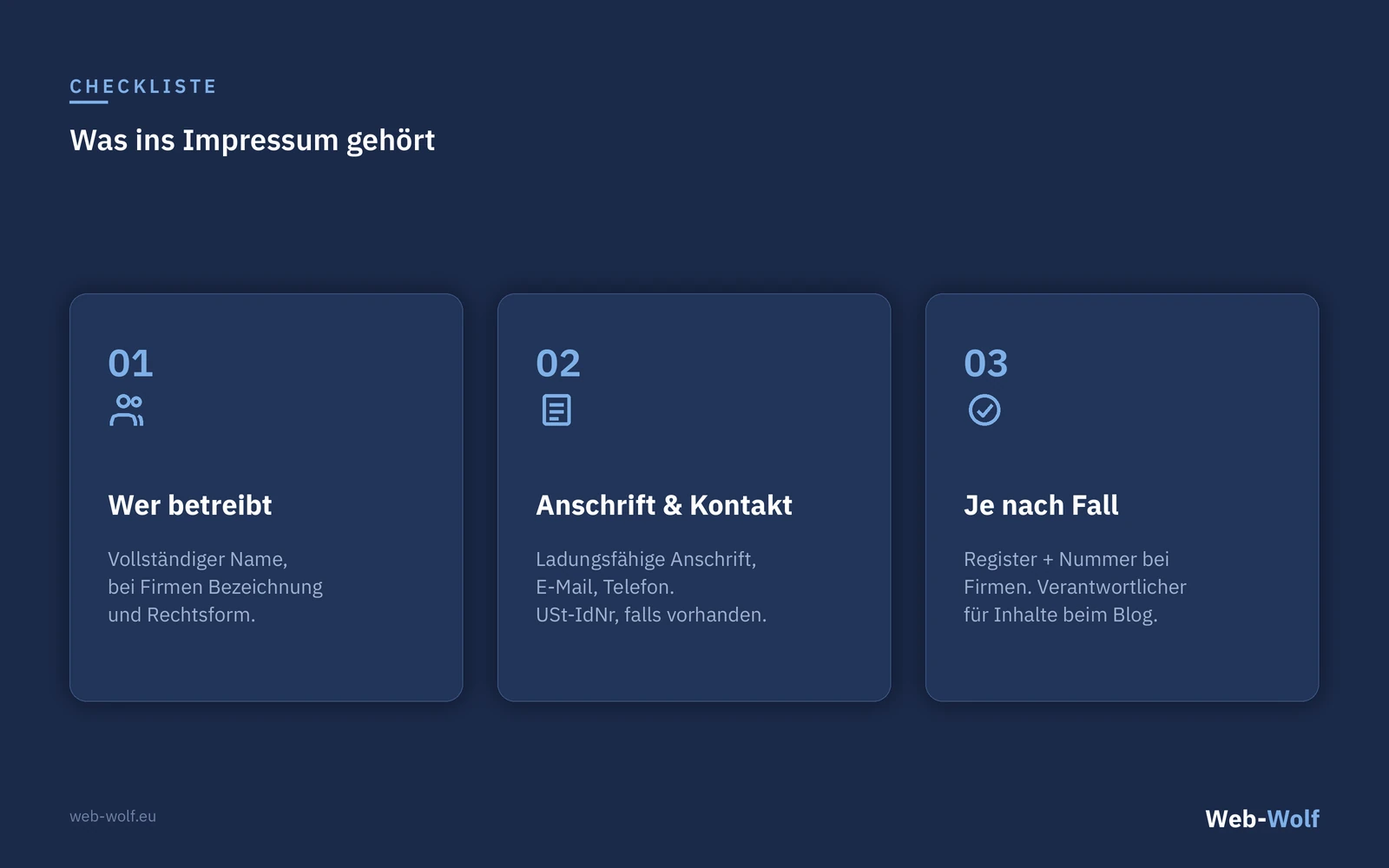 Was ins Impressum gehört